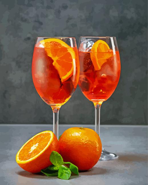 Two Spritz Glasses paint by numbers