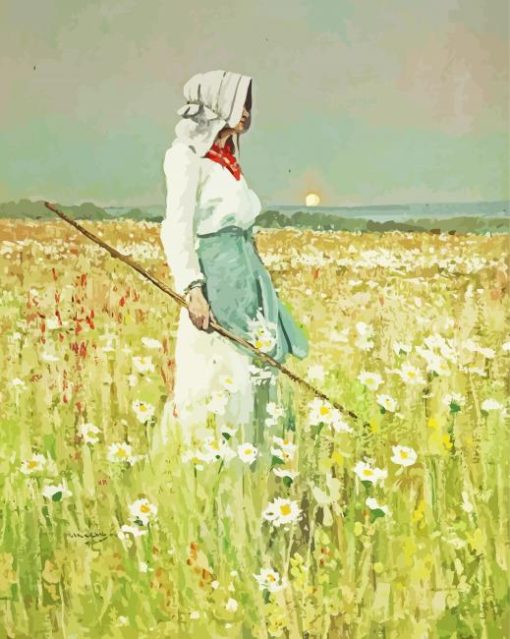 Woman In Meadow paint by numbers