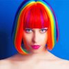 Charming Woman With Colorful Hair paint by numbers
