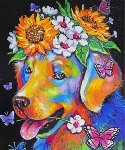 Abstract Flowering Pitbull paint by numbers