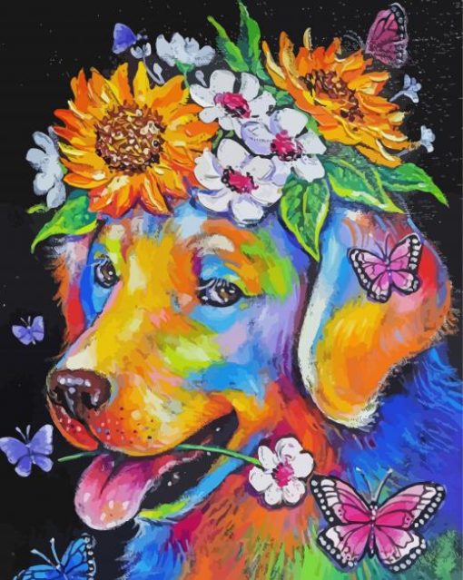 Abstract Flowering Pitbull paint by numbers