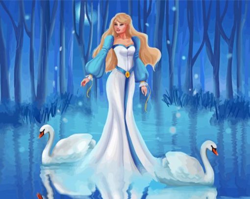 Aesthetic Swan Princess paint by numbers