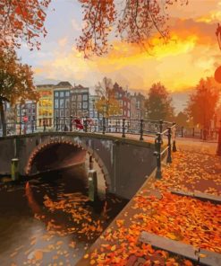 Amsterdam Autumn At Sunset paint by numbers