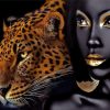 Black Woman With Leopard paint by numbers