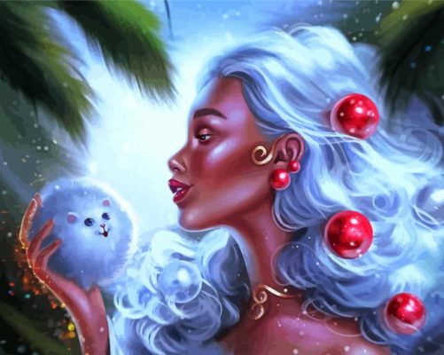 Christmas Fantasy Mystical Girl paint by numbers