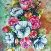 Colored Flower Bouquet paint by numbers