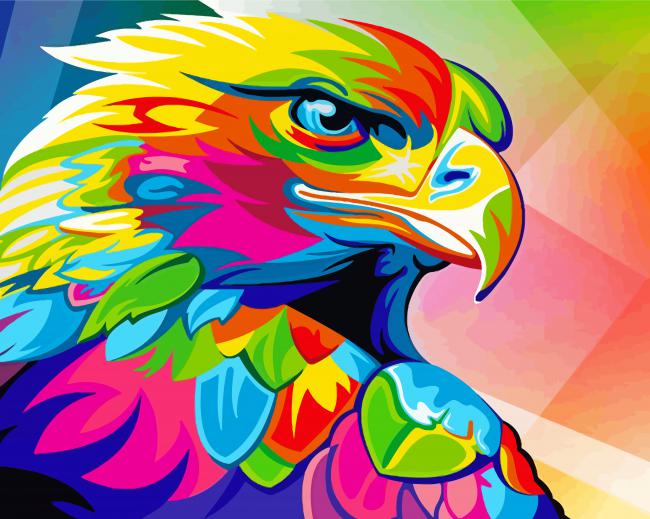 Colorful Eagle Head Pop paint by numbers