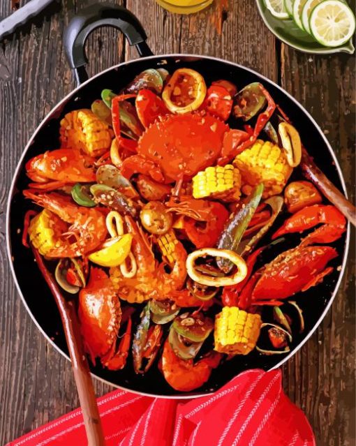 Crab Boil Dish paint by numbers