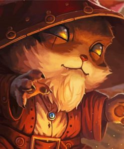 Cute Cat Witch paint by numbers