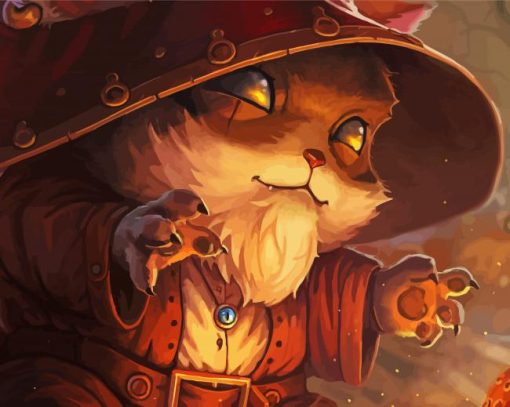Cute Cat Witch paint by numbers