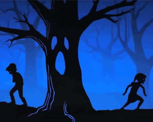 Dark And Grim Silhouette paint by numbers