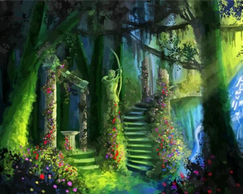 Fantasy Forest Garden paint by numbers