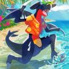 Garchomp In Beach paint by numbers