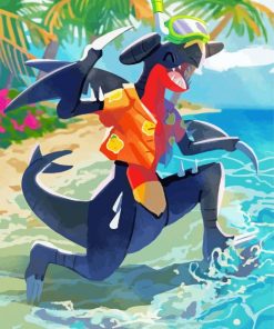 Garchomp In Beach paint by numbers