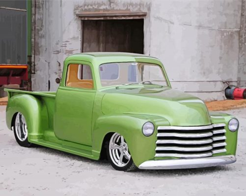 Green Chevy Pickup paint by numbers