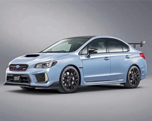 Grey Subaru WRX paint by numbers