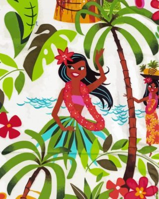 Hawaiian Hula Girls paint by numbers