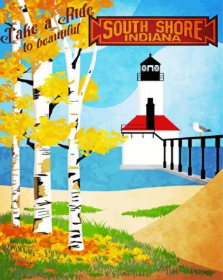 Indiana Travel Poster paint by numbers