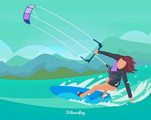 Kitesurfing Illustration paint by numbers