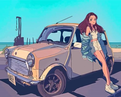 Mini Anime Car paint by numbers