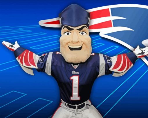 Patriot New England Mascot paint by numbers
