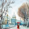 Romantic London Snow paint by numbers
