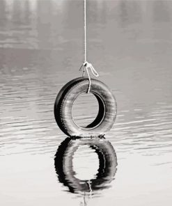 Tire Swing Reflection On Water paint by numbers