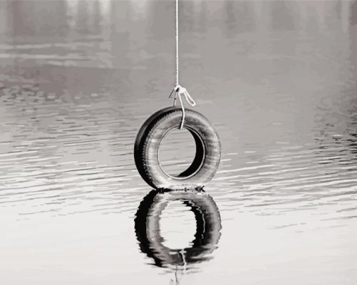 Tire Swing Reflection On Water paint by numbers