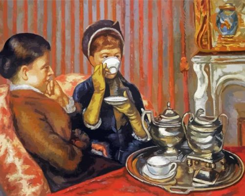 Vintage Women Drinking Tea paint by numbers