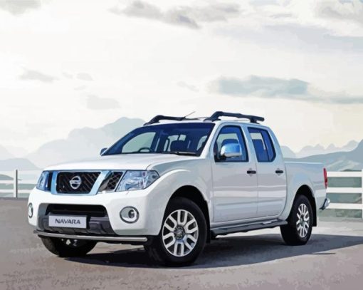 White Nissan Navara D40 paint by numbers