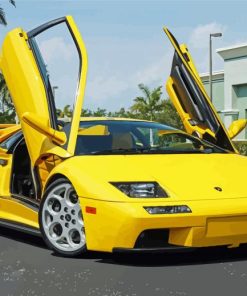 Yellow Lamborghini Diablo Car paint by numbers