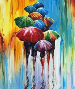 Abstract Umbrella Rainy Day Paint By Numbers
