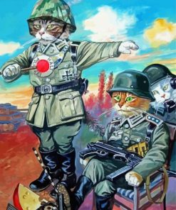 Army Cats With Helmets Paint By Numbers