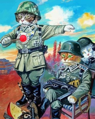 Army Cats With Helmets Paint By Numbers