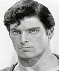 Black And White Christopher Reeves Paint By Numbers