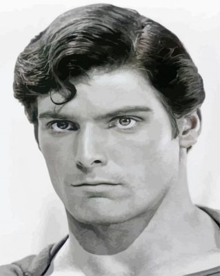 Black And White Christopher Reeves Paint By Numbers