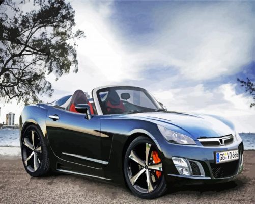 Black Saturn Sky Car Paint By Numbers