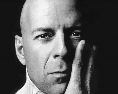 Black And White Bruce Willis Paint By Numbers