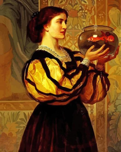 Classic Lady And Goldfish Paint By Numbers