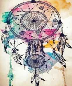 Colorful Native American Dream Catcher Paint By Numbers