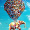 Elephant And Balloons Art Paint By Numbers