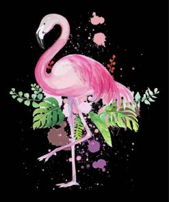 Vintage Flamingo Retro Bird Art Paint By Numbers