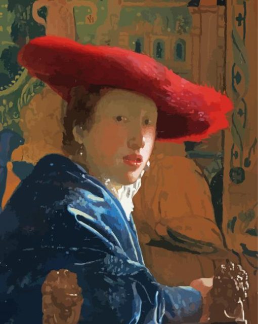 Girl With A Red Hat paint by numbers