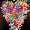 Heart Shape Butterflies Paint By Numbers