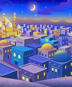 Illustration Arabian Scene City Paint By Numbers