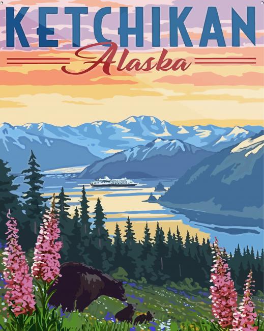 Ketchikan Alaska Poster Paint By Numbers