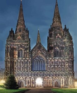 Lichfield Cathedral At Night paint by numbers
