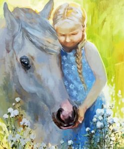 Little Girl And Horse Art Paint By Numbers