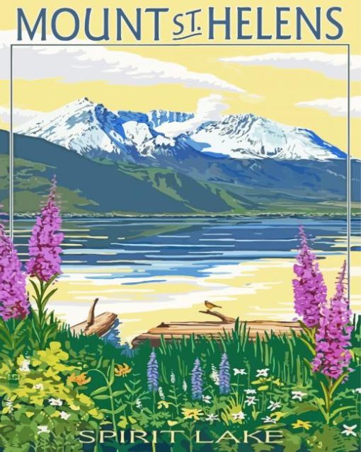Mount St Helens National Park Poster Paint By Numbers