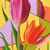 Orange Purple Tulips Art Paint By Numbers